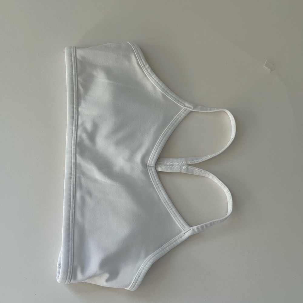 Athleta Girl White Strappy Sports Bra Mesh Back XL 14 NWOT